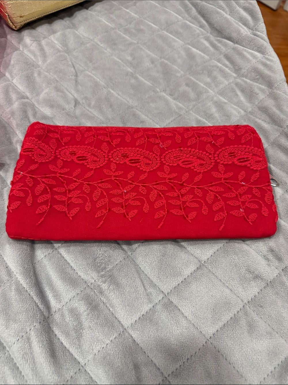 Red Embroidered Women’s Clutch Bag